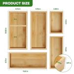 Bamboo Drawer Organizer Set - 5 Multi-Use Dividers