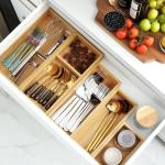 Bamboo Drawer Organizer Set - 5 Multi-Use Dividers