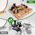 Bamboo Drawer Organizer Set - 5 Multi-Use Dividers