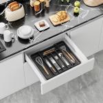 Expandable Black Cutlery Tray for Utensils