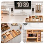 Bamboo Drawer Organizer Set - 5 Multi-Purpose Dividers