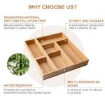 Bamboo Drawer Organizer Set - 5 Multi-Purpose Dividers