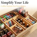 Bamboo Drawer Organizer Set - 5 Multi-Purpose Dividers