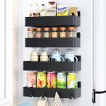 Magnetic Spice Rack Set for Refrigerator - Black