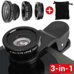 3-in-1 Fisheye Wide Angle Camera Lens for Smartphones