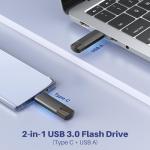 JOIOT 128GB Dual USB 3.0 Flash Drive