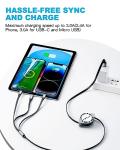 2-Pack Retractable 3A Multi Charging Cable