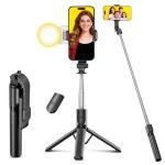 POWOMAO Selfie Stick Tripod with Fill Light