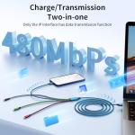 Dual Type-C 4-in-1 Charging Cable 2 Pack