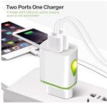 MOBIBAY US 2-Pin Wall Adapter with 2 USB Ports