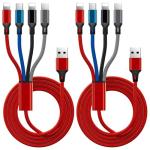 4-in-1 Multi Charging Cable 2-Pack 4Ft