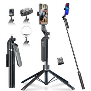Portable 70" Tripod Stand for Phones with Remote