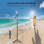 Portable 70" Tripod Stand for Phones with Remote