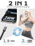 TUNKIA Phone Lanyard with USB C Charging Cable
