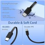 Retractable Fast Charging USB Type C Cable 3.3FT