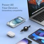 Retractable Fast Charging USB Type C Cable 3.3FT