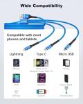 3-in-1 Multi Charging Cable 6FT - 2 Pack