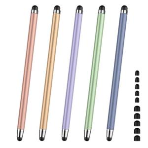 Rainbow 2-in-1 Stylus Pens, 5 Pack