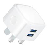 UK Dual Port Phone Charger with Smart IC