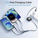 Retractable 4-in-1 Fast Charging Cable - 2 Pack