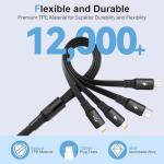 Retractable 4-in-1 Fast Charging Cable - 2 Pack