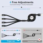 Retractable 4-in-1 Fast Charging Cable - 2 Pack