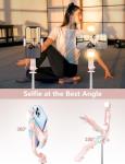Pink Selfie Stick Tripod with Light and Remote