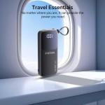 POERUNI. 10000mAh Power Bank with a Built-in AC Wall Plug Led Display and Two Built-in Cables.USB-C Fast Charging Compatible with iPhone,Samsung,and Android Smartphones, Portable Charger with Travel.