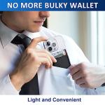 2Pack Phone Wallet Stick on, Card Holder for Back of Phone Case, Leather Credit Card Holder for Cell Phone Sticky Wallet Double Pocket Sticker for iPhone, Android, Samsung-Black