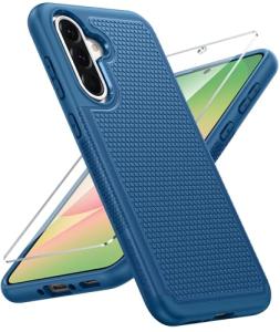 FNTCASE for Samsung Galaxy A56-5G Case: Dual Layer Protective Heavy Duty Cell Phone Cover Shockproof Rugged with Non Slip Textured Back - Military Protection Bumper Tough - 2025, 6.7 inch (Blue)