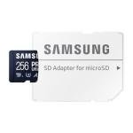 Samsung PRO Ultimate microSD memory card, 256 GB, UHS-I U3, 200 MB/s read, 130 MB/s write, incl. SD adapter, for smartphone, drone or action cam