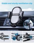 Phone Holder for Car, Universal Car Phone Holder for Dashboard/Windscreen/Air Vent, Upgraded Suction & Clip, 360° Rotation, One Button Release for iPhone, Samsung, All 4.0''-7.0'' Smartphones