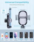Phone Holder for Car, Universal Car Phone Holder for Dashboard/Windscreen/Air Vent, Upgraded Suction & Clip, 360° Rotation, One Button Release for iPhone, Samsung, All 4.0''-7.0'' Smartphones