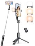 Selfie Stick with Light [Detachable Phone Holder], 41.7" Extendable Phone Tripod with Remote, 360° Rotatable Tripod Stand For iPhone, Samsung, and Android Smartphones (selfie stick with light)