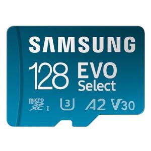 Samsung EVO Select microSD Memory Card + Adapter, 128GB microSDXC, Up-to 160 MB/s, 4K UHD, UHS-I, C10, U3, V30, A2, for Mobile Phone, Smartphones, Nintendo-Switch, and Tablets (MB-ME128SA/AM)