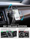LISEN 2025 Car Phone Mount, Phone Holders for Your Car [Thick Cases Friendly] Car Phone Holder Air Vent Wider Clamp & Metal Hook Cell Phone Car Mount for iPhone Pro Max Samsung Smartphones