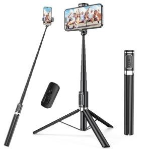 Selfie Stick,67 inch/1.7 Meter Selfie Stick Tripod,Gifts for Women Men,Portable Cell Phone Tripod Stand with Wireless Remote Shutter Compatible with iPhone 16e/16/15/14/13, Samsung Series(Black)