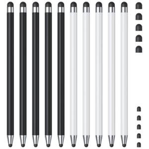 Stylus (10Pcs), Stylus Pen for Touchscreen, High Precision and Sensitivity Stylus Pen for iPad/iPhone/Samsung/Android Smartphone and Tablets, Compatible with All Capacitive Touch Screen (Black/White)