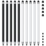 Stylus (10Pcs), Stylus Pen for Touchscreen, High Precision and Sensitivity Stylus Pen for iPad/iPhone/Samsung/Android Smartphone and Tablets, Compatible with All Capacitive Touch Screen (Black/White)