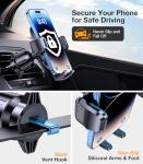 Coolpow Phone Holders for Your Car Vent Phone Mount for Car【Smallest & Wider Clamp & Metal Hook】Air Vent Phone Holder for Car Phone Holder Vent Cell Phone Stand for iPhone Samsung Android Smartphones
