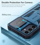 FNTCASE for Samsung Galaxy A16-5G Case: Military Grade Dropproof Cell Phone Cover with Kickstand & Slide | Protective Heavy Duty Rugged Phone Case Bumper Textured Protector (Blue)