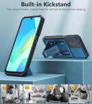 FNTCASE for Samsung Galaxy A16-5G Case: Military Grade Dropproof Cell Phone Cover with Kickstand & Slide | Protective Heavy Duty Rugged Phone Case Bumper Textured Protector (Blue)