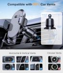 Coolpow Phone Holders for Your Car Vent Phone Mount for Car【Smallest & Wider Clamp & Metal Hook】Air Vent Phone Holder for Car Phone Holder Vent Cell Phone Stand for iPhone Samsung Android Smartphones