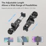SMALLRIG Universal Metal Phone Support with Cold Shoe Mount, Smartphone Holder Adapter Support Free Adjustment Joints, Phone Tripod Mount for iPhone 17 16 15 14, for Samsung Galaxy etc. - 4382