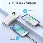 Power Bank 10000mAh, Magnetic Wireless Battery Pack Portable Charger, Ultra Slim 20W USB-C Input & Output Fast Charging, Travel Mobile Phone Powerbank for iPhone 17 16 15 14 13 12 Samsung iPad Android