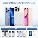 Power Bank 10000mAh, Magnetic Wireless Battery Pack Portable Charger, Ultra Slim 20W USB-C Input & Output Fast Charging, Travel Mobile Phone Powerbank for iPhone 17 16 15 14 13 12 Samsung iPad Android