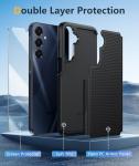 FNTCASE for Samsung Galaxy A16-5G Case: Dual Layer Protective Heavy Duty Cell Phone Cover with Non Slip Textured Back - Shockproof Rugged Military Grade Drop Protection Bumper Tough Black