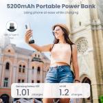 Mini Portable Charger for iPhone,5200mAh 3A PD USB C Power Bank Cell Phone Fast Charging,Small Travel Essential Protable Battery Pack for iPhone 17/Air/17 Pro/17 Pro Max/16/15/Android/Samsung,iPad etc