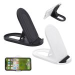 DWPVT 2pcs Adjustable Foldable Cell Phone Stands Universal Portable Multi-Angle Pocket Mobile Phone Desktop Holder Stand Compatible with iPhone Samsung Galaxy (Black + White)