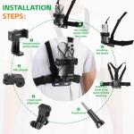 KINGKI Mobile Phone Chest Strap Harness Mount Head Strap Holder Kit for POV/VLOG,Cell Phone Clip Compatible with iPhone,Samsung,GoPro Hero 12, 11,10, 9, 8, AKASO,DJI Osmo,and Action Cameras…